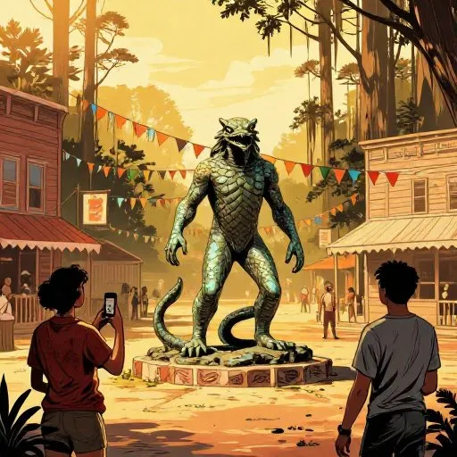 The Mostly True Tale of the Lizard Man of Scape Ore Swamp - The Lee County Legend illustration