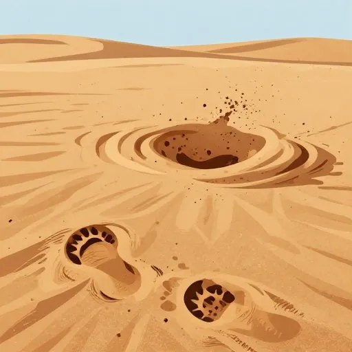 The Mostly True Tale of the Mongolian Death Worm - Still in the Sand illustration